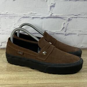 Vans Style 53 Brown Suede Slip On Sneakers Women's Size 8 Penny Loafers Shoes